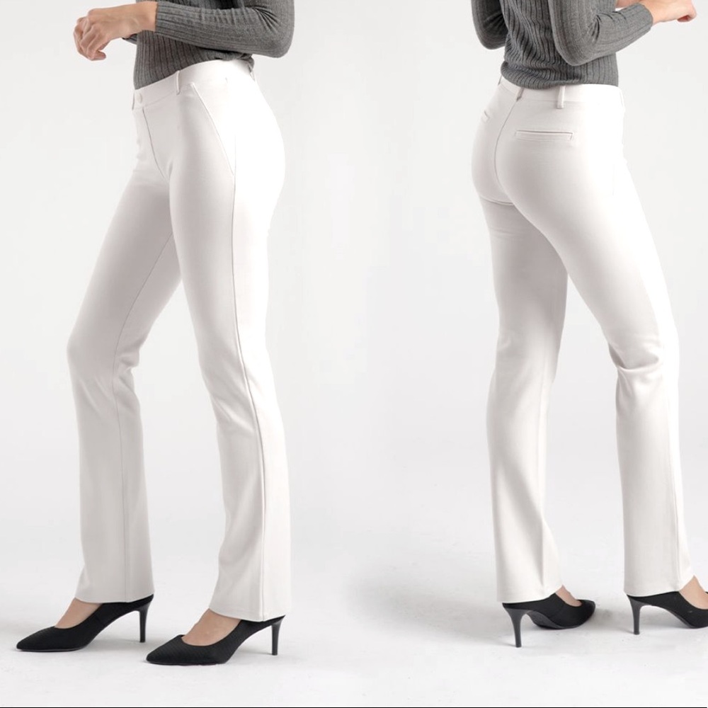 Betabrand straight Creme dress yoga pants / New